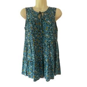 Unique Spectrum- Boho Floral Print Tunic Top Women's Size Small